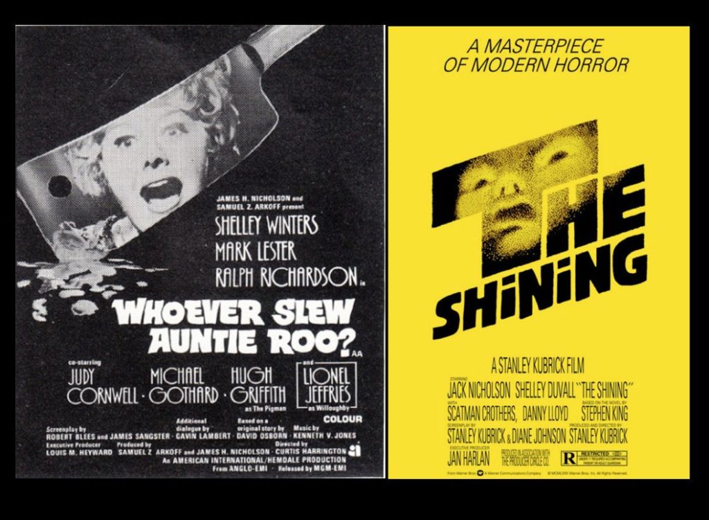 AUNTIE ROO and THE SHINING posters