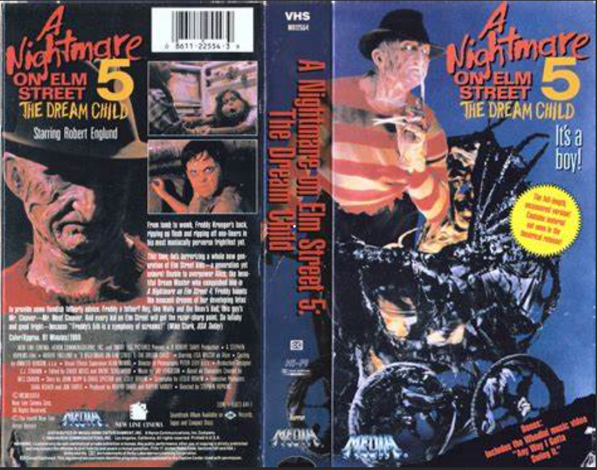 A Nightmare on Elm Street 5 The Dream Child VHS 1989 Movie