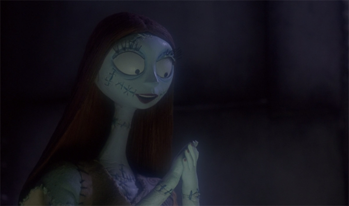 The face that would launch a thousand Halloween costumes, Sally in THE NIGHTMARE BEFORE CHRISTMAS (1993)