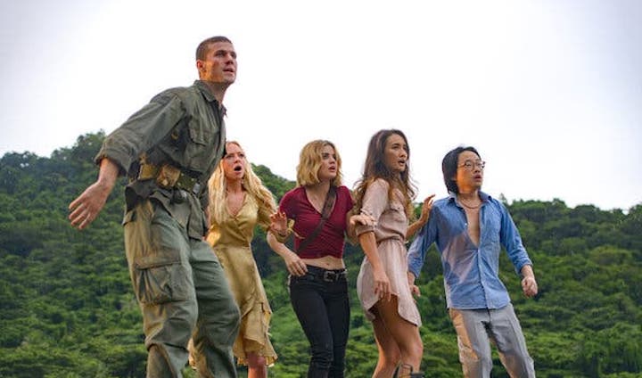 FANTASY ISLAND (2020) Austin Stowell, Portia Doubleday, Lucy Hale, Maggie Q, and Jimmy Yang