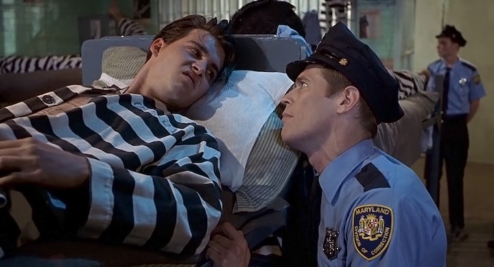 CRY-BABY (1990) Johnny Depp refuses to admit he is fond of Willem Dafoe's lobster