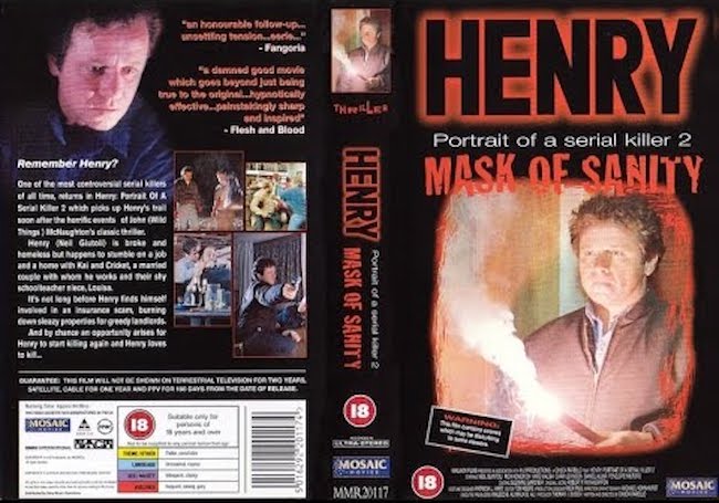 HENRY PORTRAIT OF A SERIAL KILLER 2 (1996) video box art