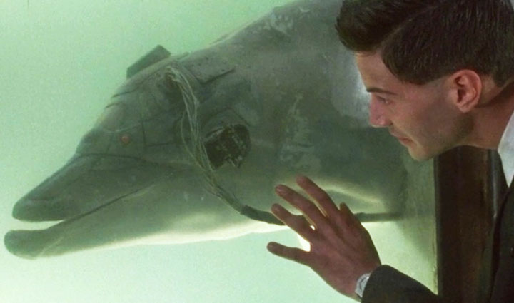 JOHNNY MNEMONIC (1995) dolphin safe cyberpunk