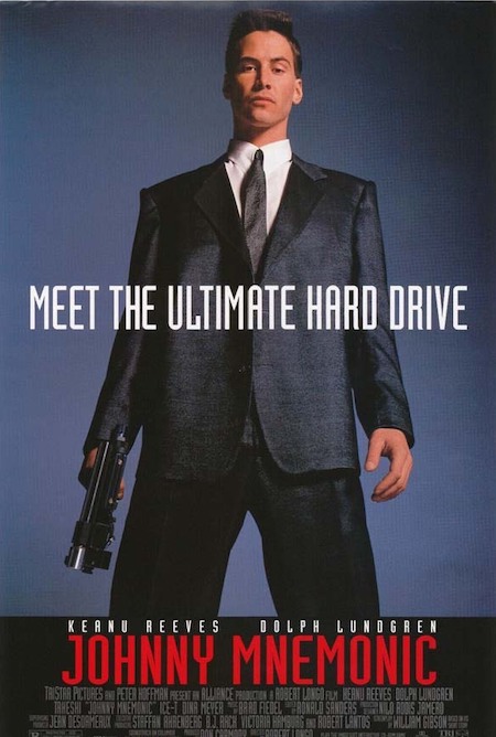 JOHNNY MNEMONIC (1995) hard drive movie poster