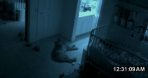 The family dog guards baby Hunter in PARANORMAL ACTIVITY 2